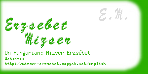 erzsebet mizser business card