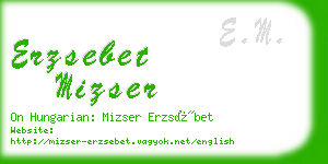 erzsebet mizser business card